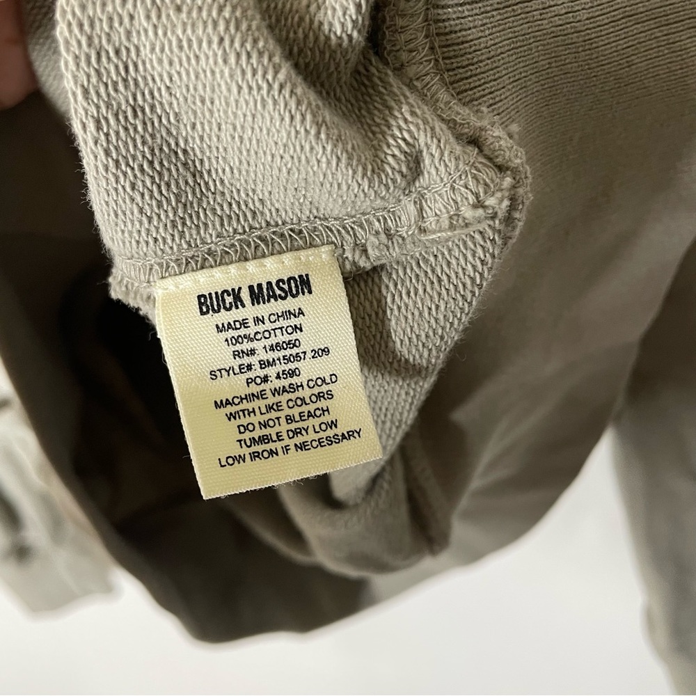 Buck Mason Mens Flint Grey Venice Wash Brushed Loopback Track Jacket Size Medium - Picture 5 of 8